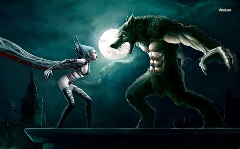 Vampire Vs Werewolf Hd Wallpaper Werewolf Art Werewolf Vs Vampire