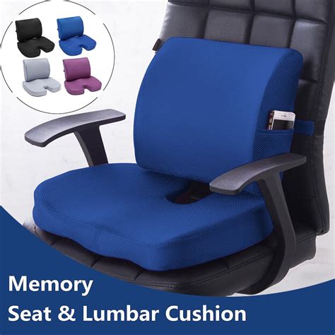 Memory Foam Luxury Seat Cushion Tailbone Lumbar Back Support Seat