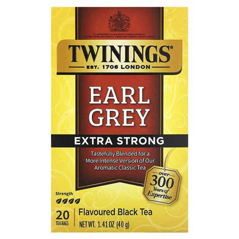 Twinings Black Tea Earl Grey Extra Strong 20 Tea Bags 141 Oz 40 G