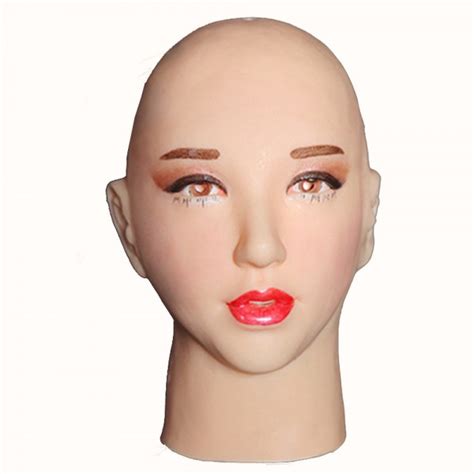 a1 quality handmade soft silicone realist full head female girl crossdress sexy doll face
