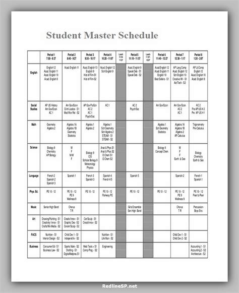 14 Amazing Master Schedule Template Redlinesp