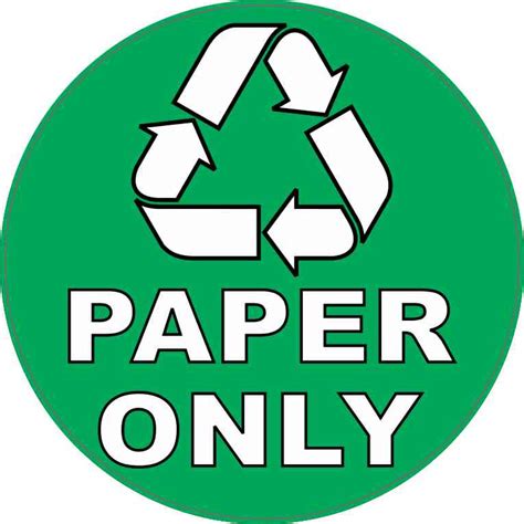 5in X 5in Paper Only Recycling Sticker Stickertalk