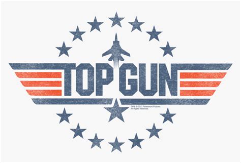 Faded Retro Blue And Red Top Gun Emblem Design Top Gun Maverick Logo