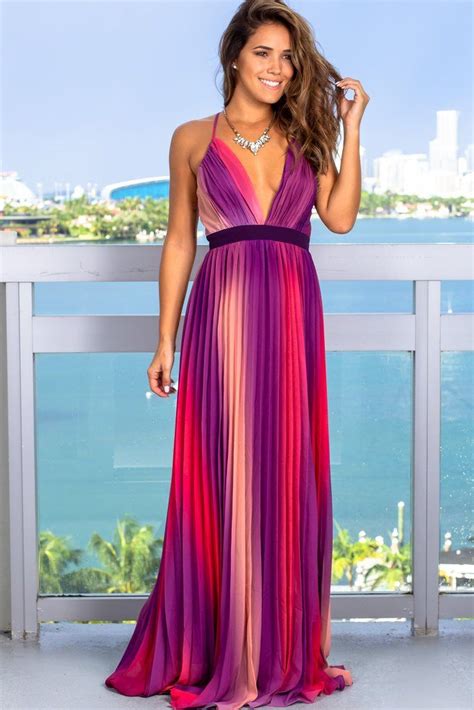 Purple Ombre Maxi Dress Dres Bgt