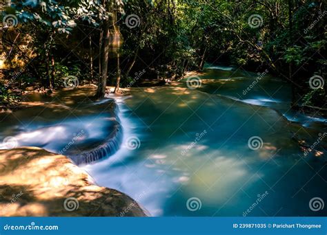 Long Exposure Exotic Beautiful Tropical Deep Rainforest Waterfall Fresh