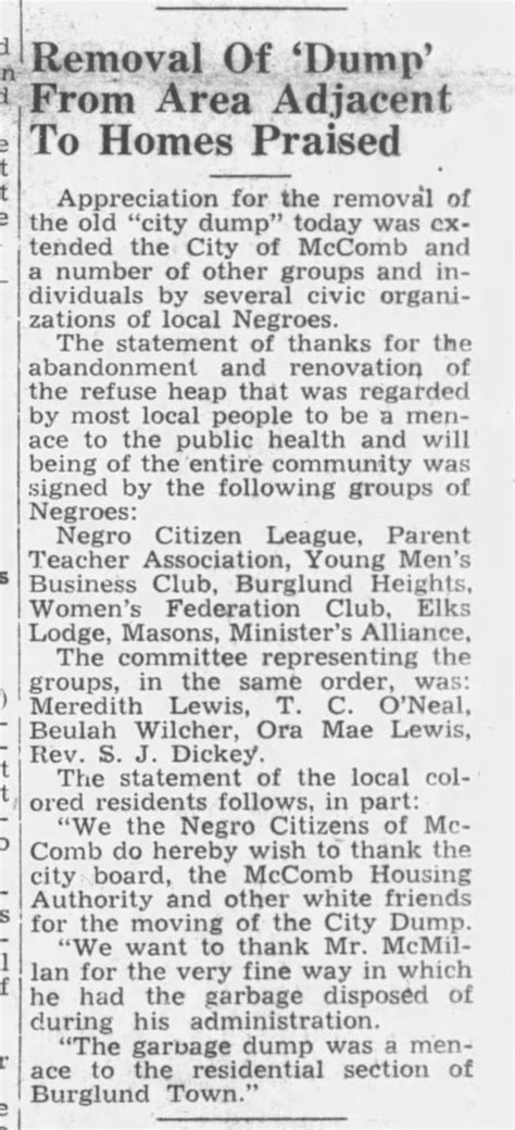 Black Orgs In Mccomb In 1951 Enterprise Journal 3551 Parent Teacher