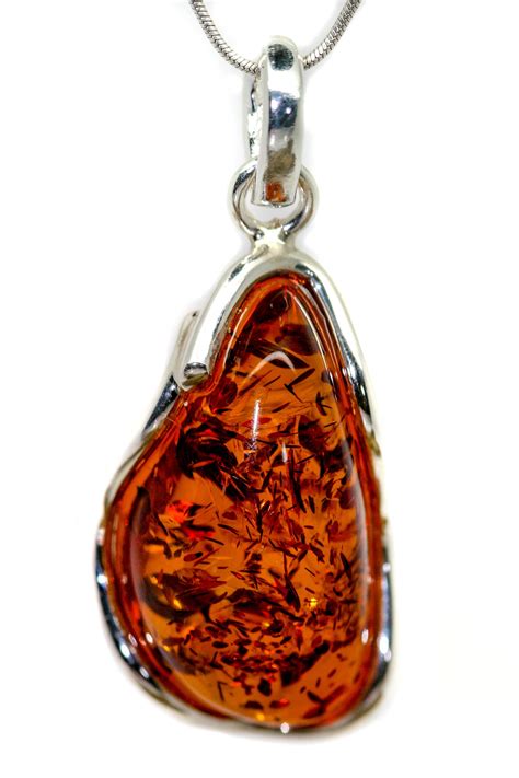 Baltic Amber Pendant In Sterling Silver Amber Necklace Silver Pendant