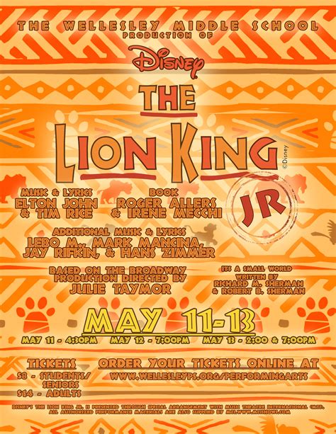 Lion King Jr 8 5×11 Performing Arts Department