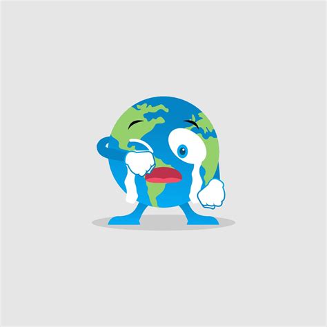 Illustration Vector Graphic Of Sad And Crying Earth Character Perfect
