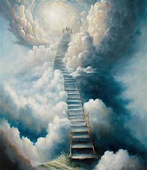 Stairway To Heaven Stairs To The Sky Abstract Impressionist Oil