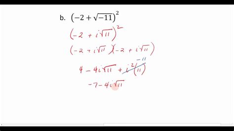 1 4e Square Roots With Negative Numbers Youtube