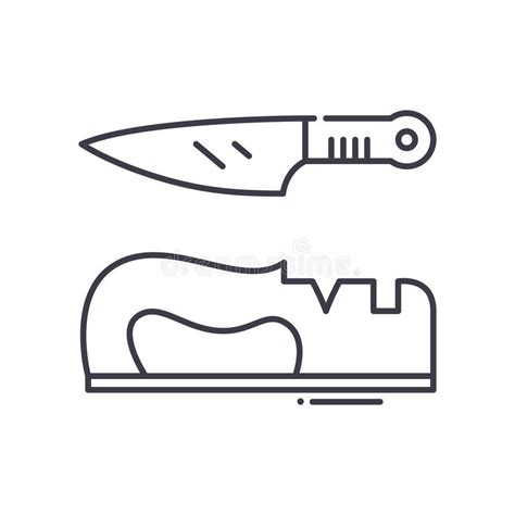 Knife Sharpener Icon Linear Isolated Illustration Thin Line Vector