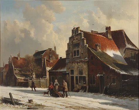 269 Dutch Painting By Adrianus Eversen 19th Century Lot 269 Winter