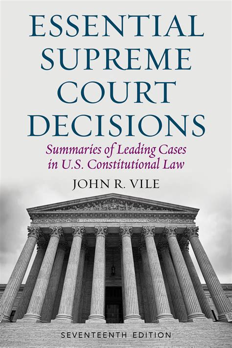 Essential Supreme Court Decisions Summaries Of Leading Cases In Us