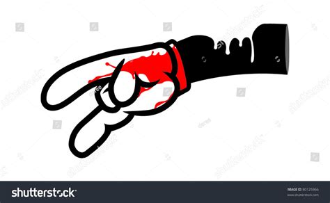 Funky Cartoon Bleeding Hand Stock Vector Royalty Free 80125966