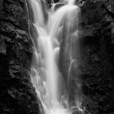 Download Wallpaper 2780x2780 Waterfall Water Rock Black And White