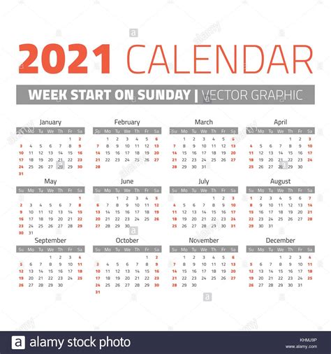 Download and print this free page with all the important wiccan dates of 2021 tracking the changing of the seasons was traditionally done by following the lunar months rather than a solar year, which is what the modern calendar is based on. Simple 2021 year calendar Stock Vector Art & Illustration ...