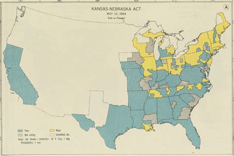 Kansas Nebraska Act May 22 1854 Vote On Passage Norman B