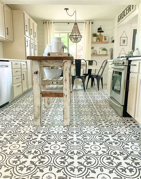Kitchen Tile Makeover Sarah Joy Blog Farmhouse Kitchen Flooring