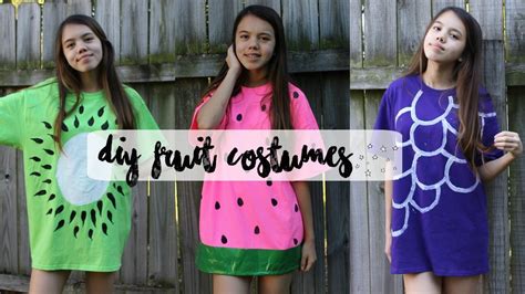 Diy Fruit Halloween Costumes Watermelon Kiwi And Grapes ♡ Youtube