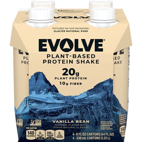 Evolve Plant Based Protein Shake Vanilla Bean G Vegan Protein Dairy Free No Artificial