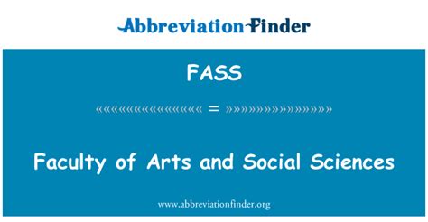 fass definition faculty of arts and social sciences abbreviation finder