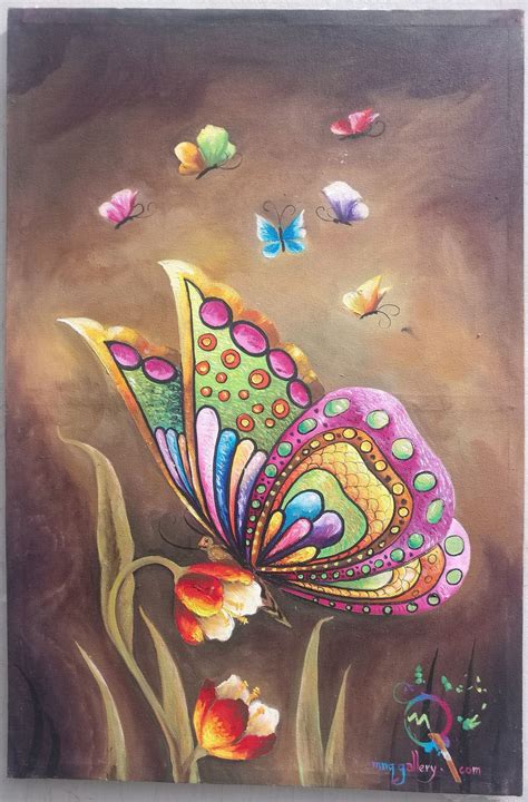 Art The Butterfly Painting Acrylic Paint On Canvas 24 X 36 Inch