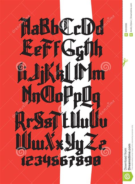Gothic Font Medieval Letter And Digit Awesome Alphabet Font F