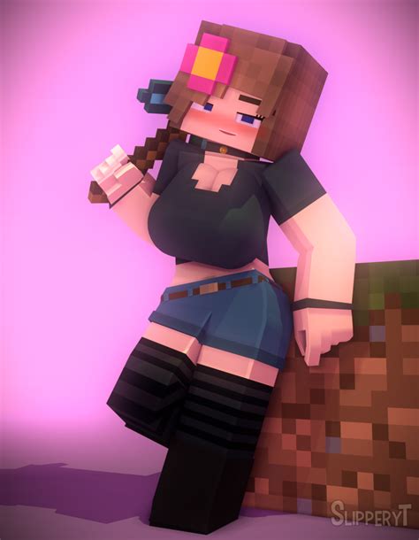 Jenny Mod Jenny With Diamond Pickaxe Minecraft Fan Art 44882877