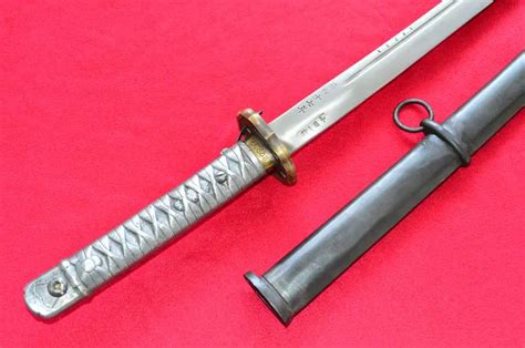 Japanese Army Nco Sword Samurai Katana Brass Tsuba Aluminum Handle