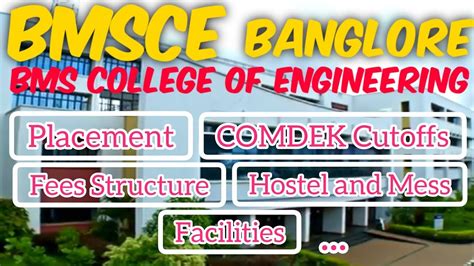 B M S College Of Engineering Bmsce Banglore Campus Tour Placement