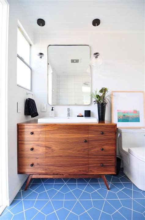 Shade your walls like modern bathroom wall cabinet, lighting choices and as well must be in harmony with the natural light that surrounds the room. 56 Trendy Mid-Century Modern Bathrooms To Get Inspired ...