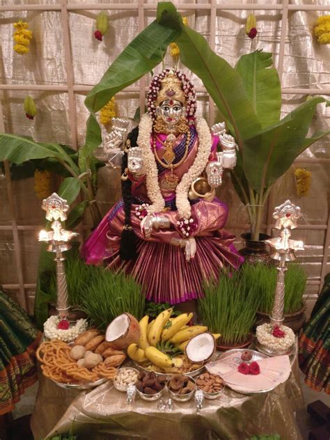 Varamahalakshmi Goddess Decor Pooja Rooms Decor