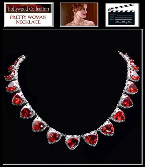 Pretty Woman Necklace Ruby Cz Heart Jewelry Wedding Etsy