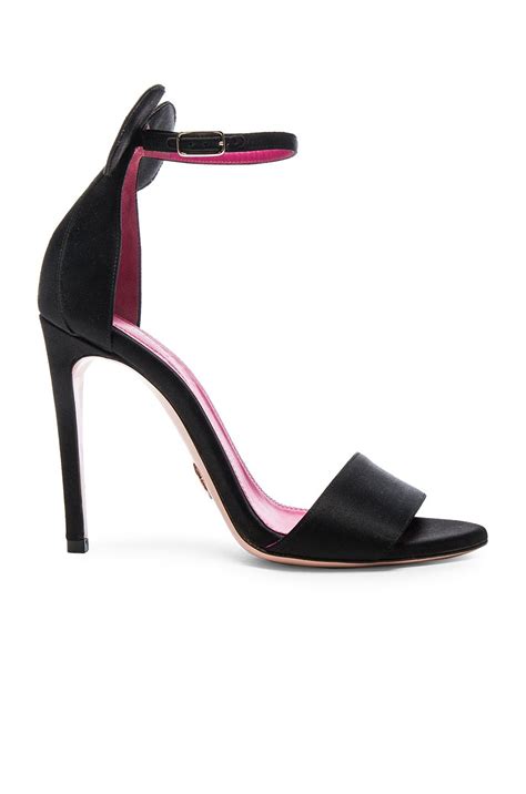 Dedicated by purism, the oscar tiye high heel collection is born out of the essence of the primary desire of every woman; Oscar Tiye Minnie Satin Sandals in Black | FWRD | Heels ...