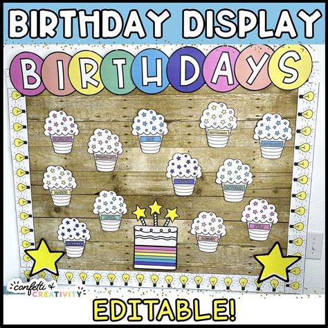 Bright And Simple Classroom Birthday Display Confetti And Creativity