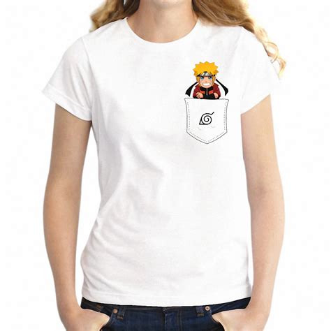 Womens T Shirt Naruto Pocket Tee Anime Badass Tee In T Shirts From