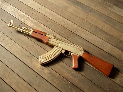 Golden Ak 47 Wallpaper And Background Image 1680x1260 Id144560