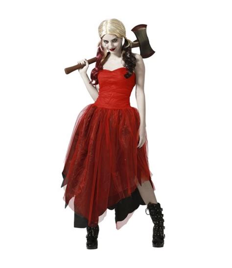 Disfraz Supervillana Harley Quinn Rojo Para Mujer 【envío Halloween En 24h】