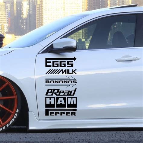 6 pcs funny sponsors racing car window vinyl sticker decal jdm off road car sticker design