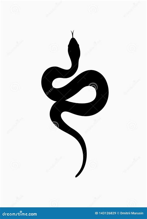 Black Silhouette Snake Isolated Symbol Or Icon Snake On White