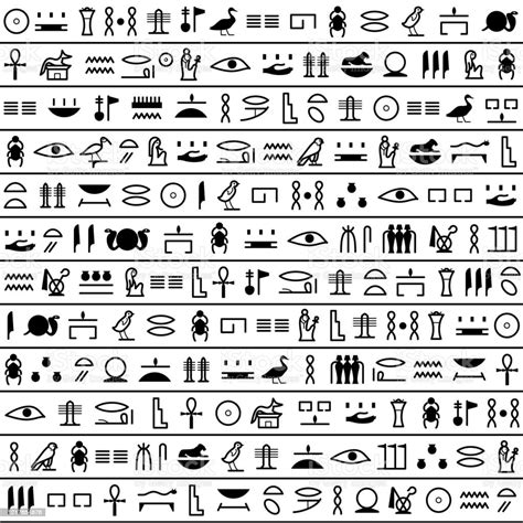 Ancient Egyptian Hieroglyph Seamless Pattern Pharaoh Papyrus Old Egypt