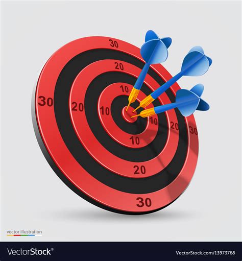 Target With Darts Target 3d Icon Royalty Free Vector Image