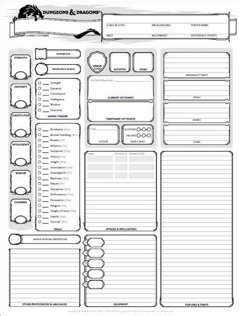 Blank D D Character Sheet Google Search Ficha Personaje Dnd Hojas