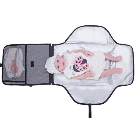 Lekebebay Portable Diaper Changing Pad Built In Head Cushion Waterproof