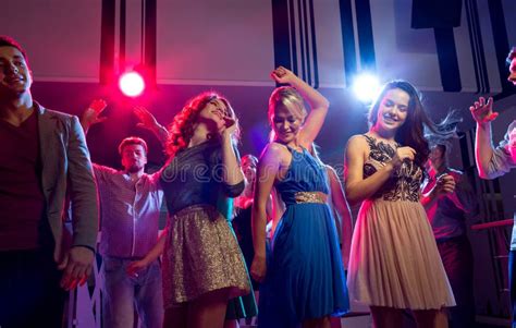 Smiling Friends Dancing In Club Stock Image Image Of Lifestyle Music