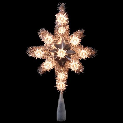 Northlight 11 Silver Lighted Tinsel Star Of Bethlehem Christmas Tree