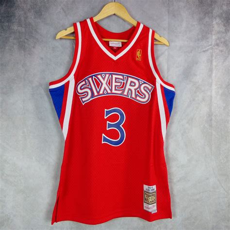 Camiseta Allen Iverson Philadelphia 76ers 1996 97 Roja Swingman Nba