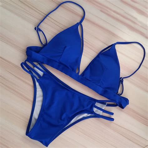 2018 New Sexy Brazilian Bandage Bikini Set Women Bathing Suits Biquini Summer Swimming Halter