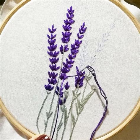 Lavender Pdf Embroidery Pattern For Beginners Modern Etsy Bordado